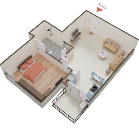 1 BHK Type 7